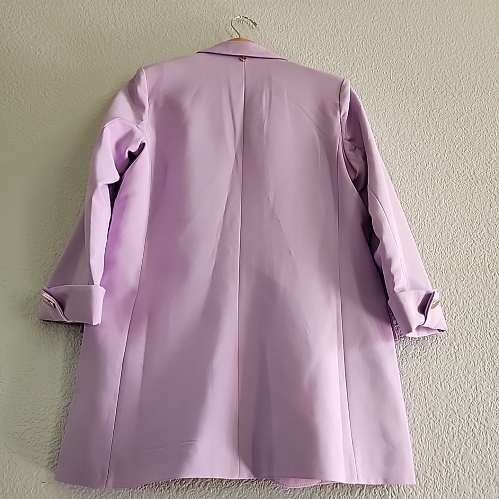 Spring Lilac Lavendar Open Blazer Long Casual Modest Church Wear Size Medium - Picture 3 of 15